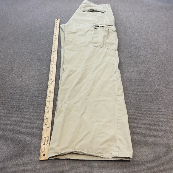 Nautica Women's VTG Y2K Khaki Cargo Pants Size 12 Wide Leg Fits 33x32 Distressed - Picture 10 of 13
